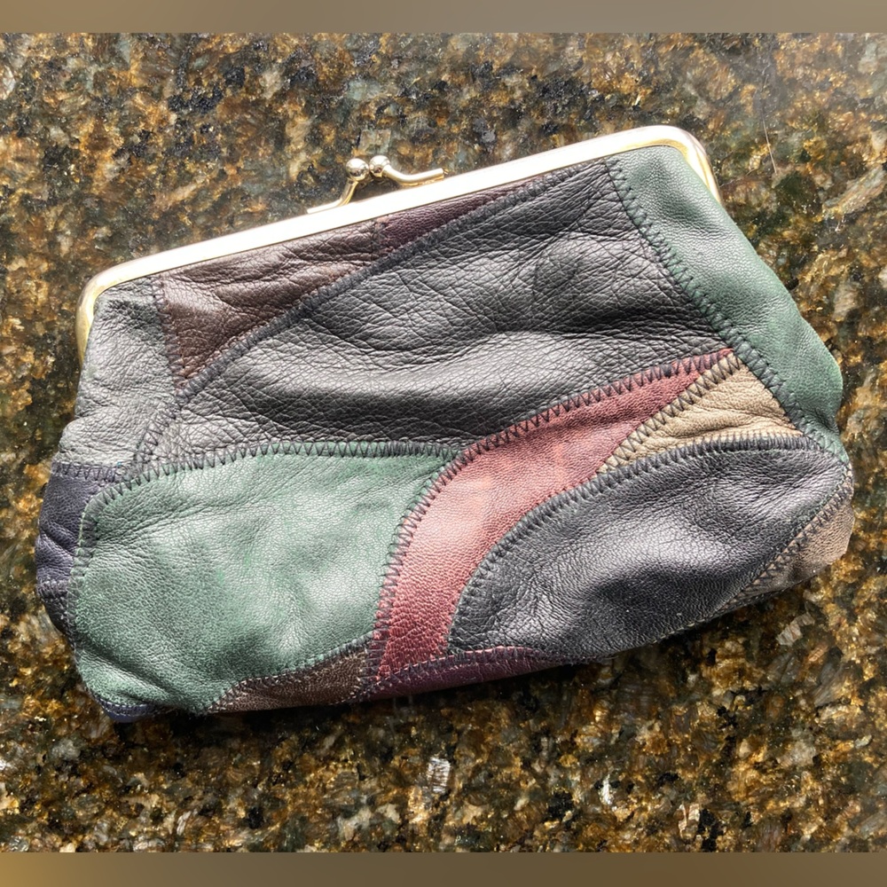 Vintage Patchwork Leather Clutch - image 2